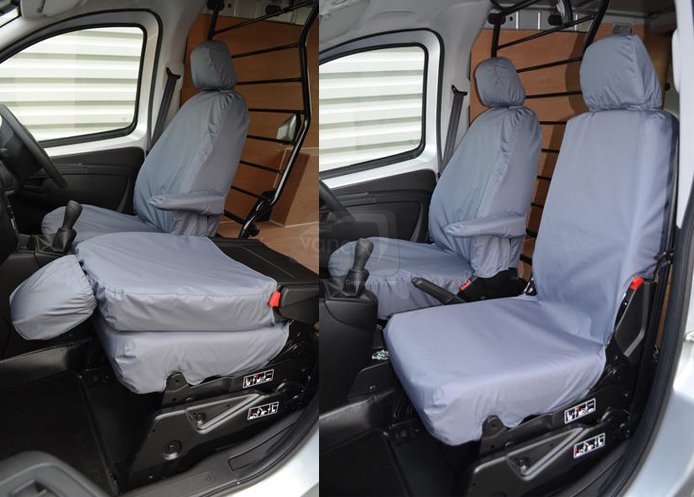 Tailored Front Pair - Driver & Folding Single Passenger - Grey - Click Image to Close