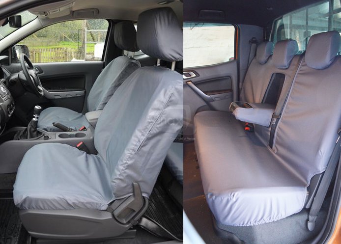 D/Cab - Tailored Front & Rear - Driver, Passenger & Rear - Grey - Click Image to Close