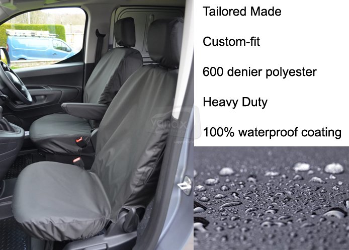 Driver & Single Passenger - Separate Headrest & Armrest - Black - Click Image to Close