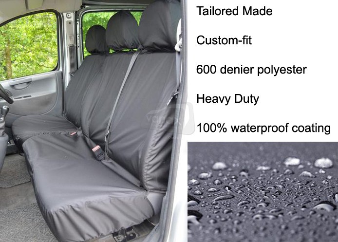 Tailored Front Pair - Driver & Double Passenger - Black - Click Image to Close