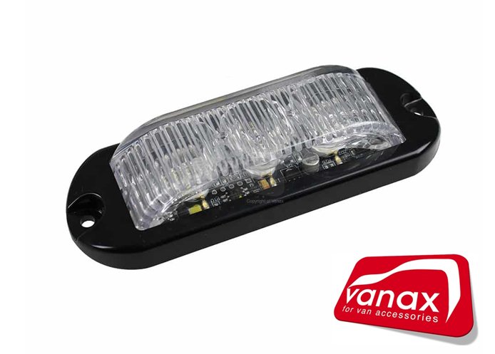 3 x 1 Watt LED 180° Visible Amber Flashing Warning Light - Click Image to Close