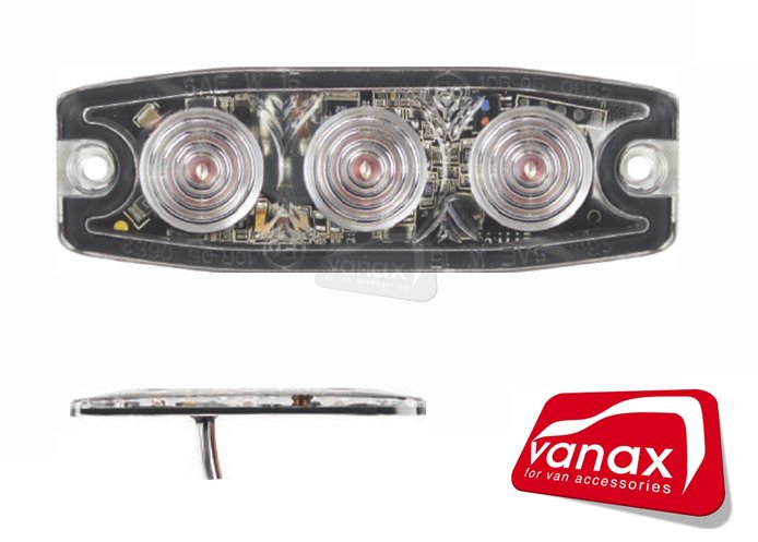 3 x 1 Watt LED Amber Flashers - super low profile - Click Image to Close