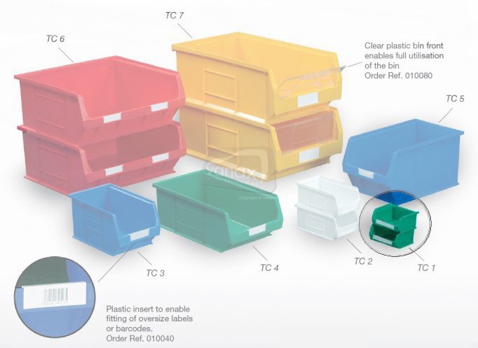 Topstore - Semi-Open Fronted Containers - 20 x Size 1 - Click Image to Close