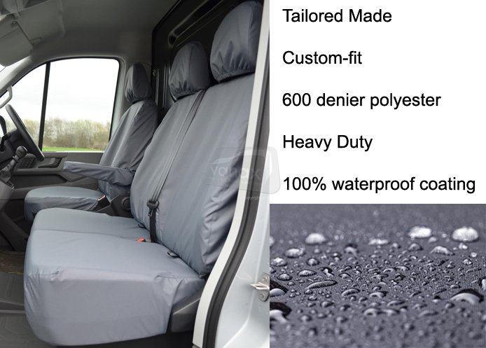 Tailored Driver & Double Passenger - Non Folding - Grey - Click Image to Close