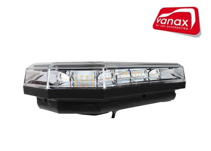 388mm (15") Amber LED Light Bar, clear lens - Click Image to Close