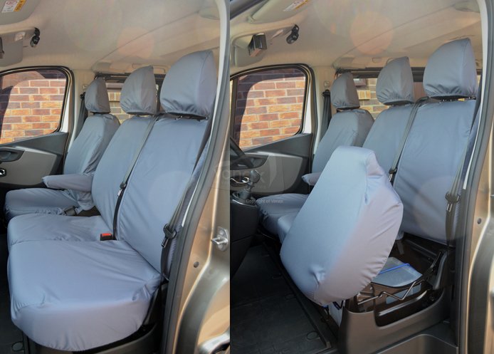 Driver & Double - Separate headrests with u/seat storage - Grey - Click Image to Close
