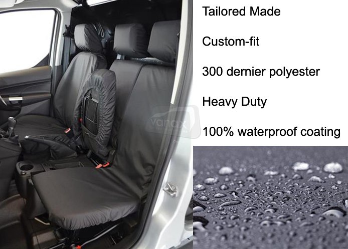 Tailored Front Pair - Driver & Double Passenger - Black - Click Image to Close