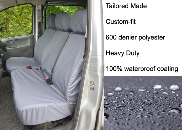 Tailored Front Pair - Driver & Double Passenger - Grey - Click Image to Close