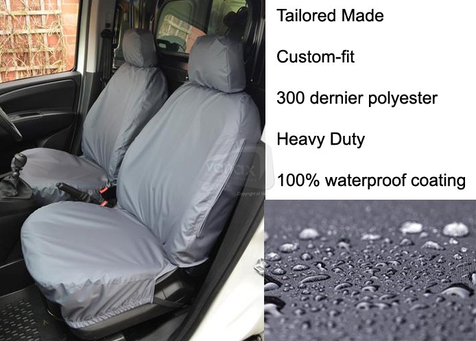 2010-18 Tailored Front Pair - Driver & Single Passenger - Grey - Click Image to Close