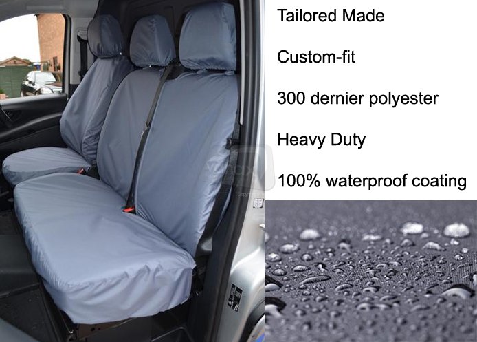 Tailored - Driver & Double Passenger without armrest - Grey - Click Image to Close