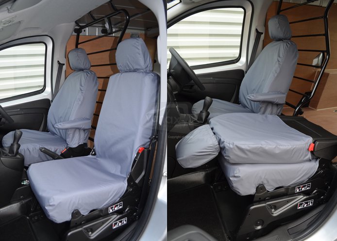 Tailored Front Pair - Driver & Folding Single Passenger - Grey - Click Image to Close