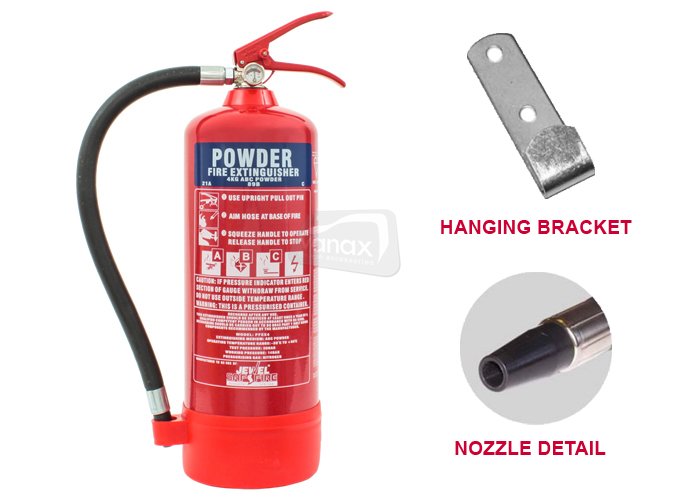 4 Kg Dry Powder Fire Extinguisher with wall bracket - Click Image to Close