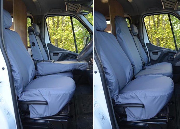 Driver & Folding Middle Seat - 1 non-split bench base - Grey - Click Image to Close