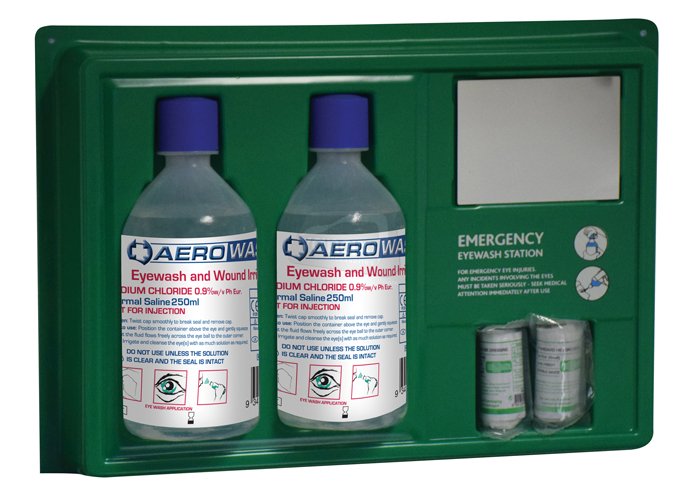 Eyewash Station and Mirror - 2 x 500ml Solution - Click Image to Close