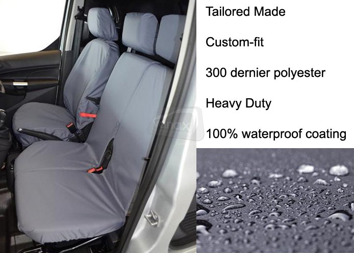 Tailored Front Pair - Driver & Double Passenger - Grey - Click Image to Close