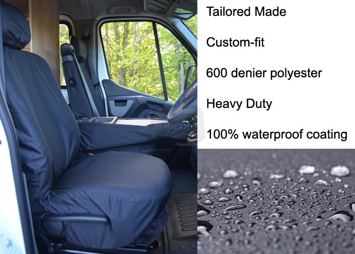 Driver & Folding Middle Seat - 2 piece split bench base - Black - Click Image to Close