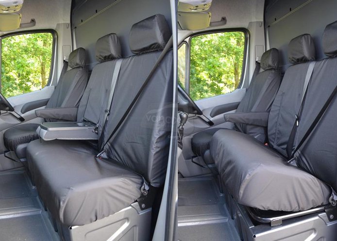 2010-on - Tailored - Driver & Folding Double Passenger - Black - Click Image to Close
