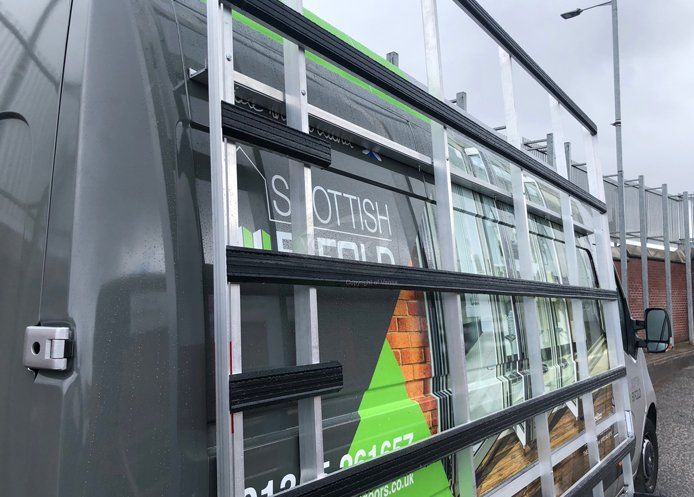 Dispatch (16-on) L1 H1 - Aluminium Glass Rack (LxH) 1800x2000 - Click Image to Close