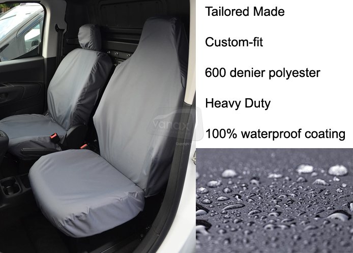 Driver & Single Passenger - Integral Passenger Headrest - Grey - Click Image to Close
