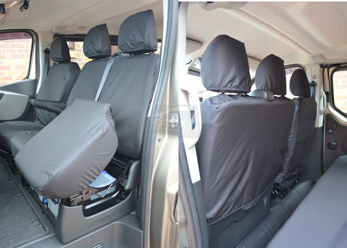 Driver & Double - Separate headrests with u/seat storage - Black - Click Image to Close