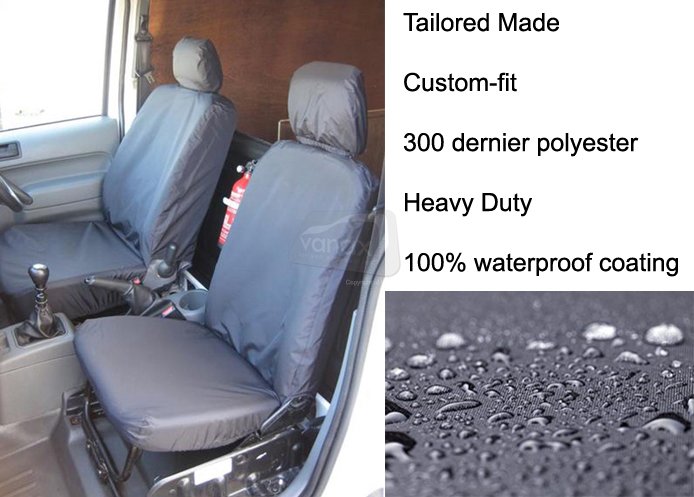 Tailored - Driver with armrest & Folding Passenger - Black - Click Image to Close