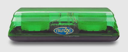 VISION ALERT - Xenon Green Lightbar 2 Lamp Double Flash Magnetic - Click Image to Close