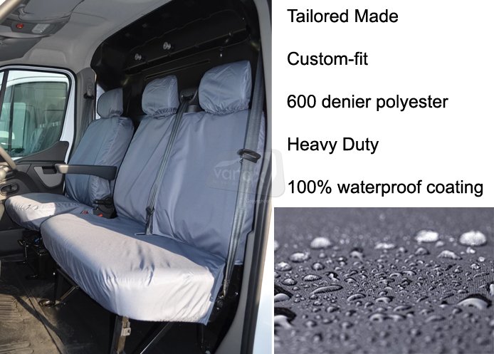 Tailored - Driver & Fixed Double Passenger - Grey - Click Image to Close