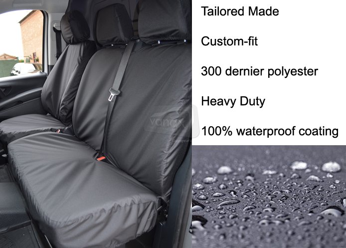 Tailored - Driver w/armrest & Double Pass w/out armrest - Black - Click Image to Close