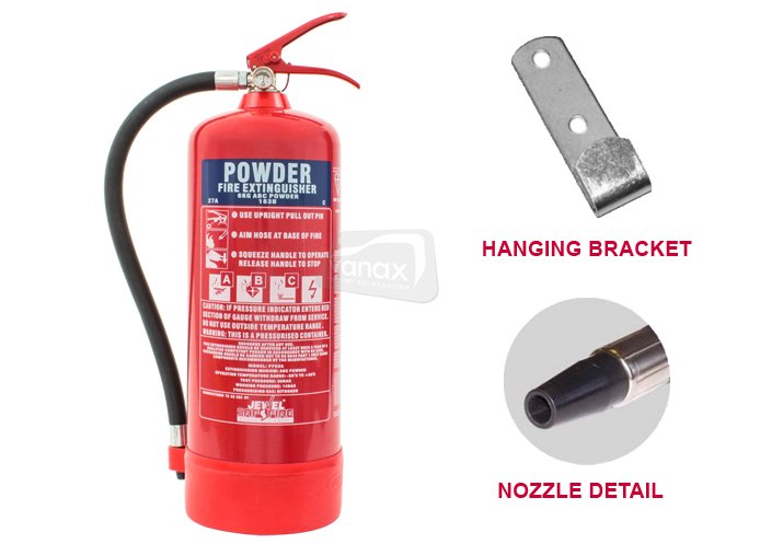 6 Kg Dry Powder Fire Extinguisher with wall bracket - Click Image to Close