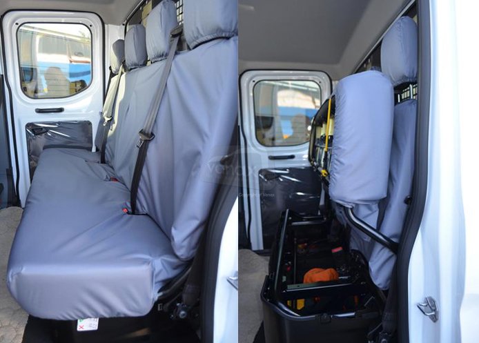 D/Cab Chassis Tailored - Rear 4-Seater Bench - Grey - Click Image to Close