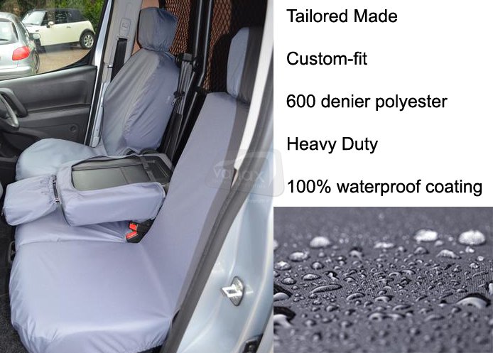 Tailored Front - Driver & Folding Double Passenger - Grey - Click Image to Close