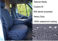 Driver & Folding Middle Seat - 2 piece split bench base - Grey