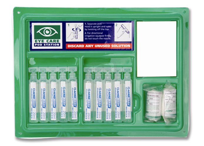 Eyewash Station and Mirror - 8 x 20ml Solution - Click Image to Close