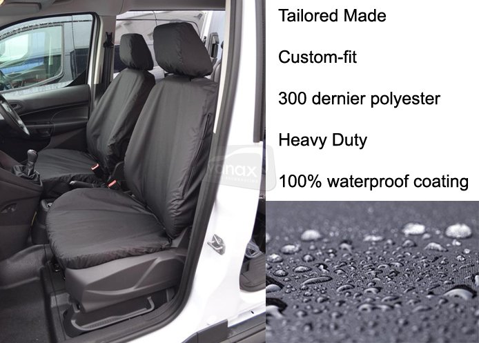 Tailored Fronts 2018 -Driver & Single Passenger-no armrest-Black - Click Image to Close