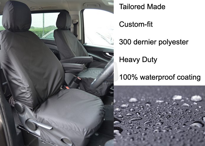 Tailored - Driver & Single Passenger with armrest - Black - Click Image to Close