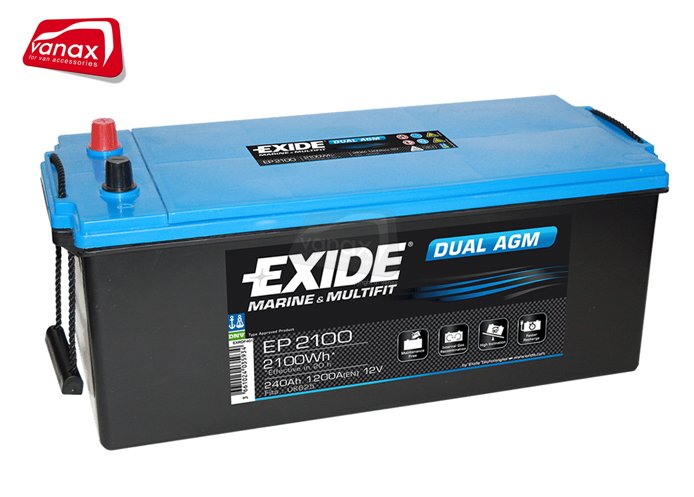 Exide AGM 210Ah (EP2100) - Deep Cycle Battery - Click Image to Close