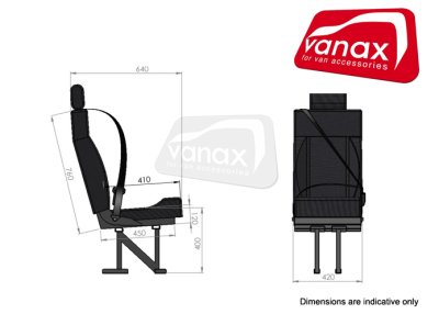 Semi high back double, fixed headrest, 3pt belt, M1/N1 Tested