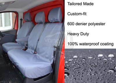 Driver & Double Passenger - Fixed Seat no u/seat storage - Grey