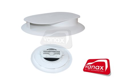 Flettner Slim Line Low Profile Roof Vent - White