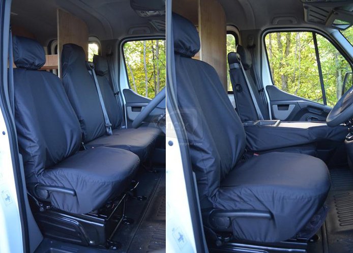 Driver & Folding Middle Seat - 1 non-split bench base - Black - Click Image to Close