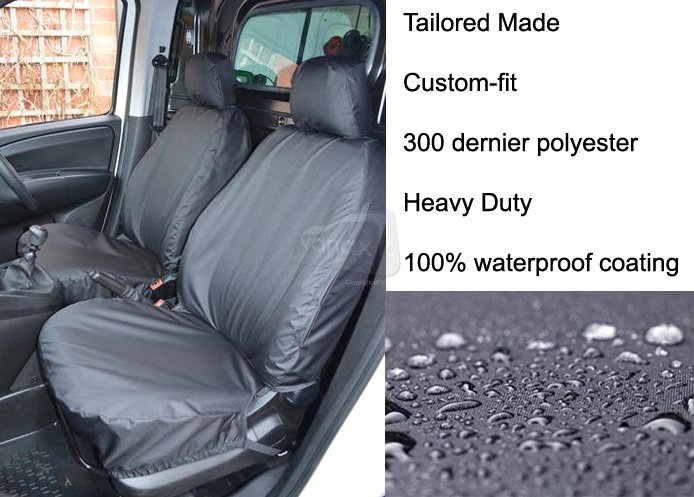 2010-18 Tailored Front Pair - Driver & Single Passenger - Black - Click Image to Close