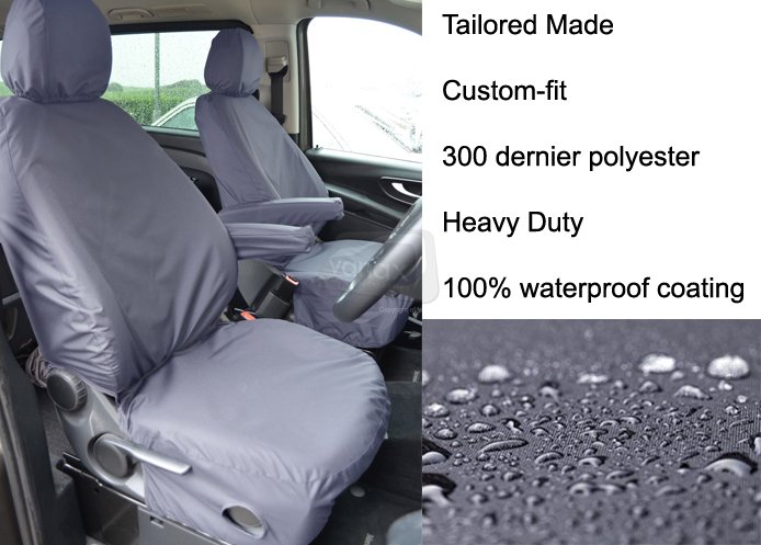 Tailored - Driver & Single Passenger with armrest - Grey - Click Image to Close