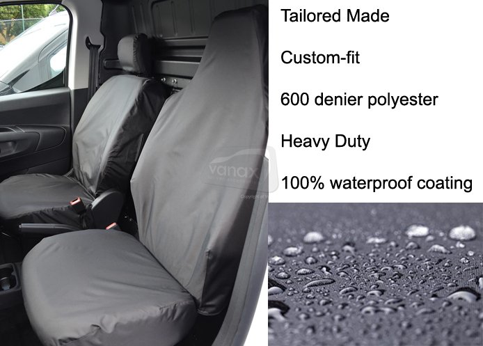 Driver & Single Passenger - Integral Passenger Headrest - Black - Click Image to Close