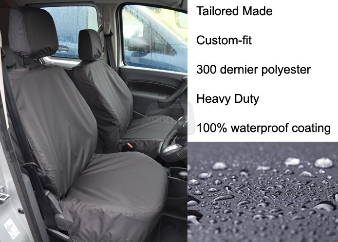 Tailored Front Pair - Driver & Non-Fold Passenger - Black - Click Image to Close