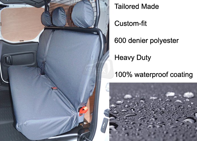 Tailored Rear 3-Seater Bench - Grey - Click Image to Close